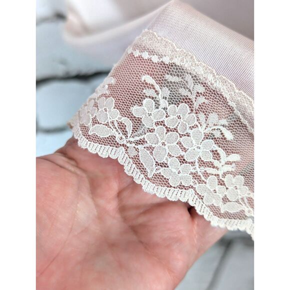 VINTAGE FORMFIT A Cut Above Shiny Nylon Lace Slip Dress Glamour USA Size 40 Tall - Picture 4 of 7